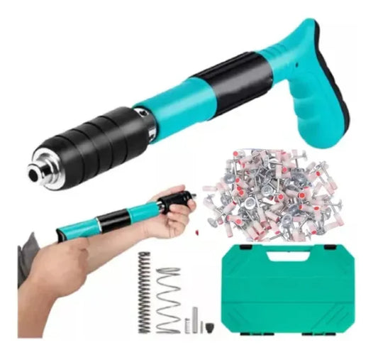 🔥 LIQUIDACIÓN DE STOCK: Pistola Remachadora de Clavos + Estuche con Guantes+Gafas Protectoras+Clavos Regalo 🎁