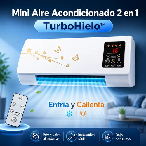 Mini Aire Acondicionado Turbohielo – Aire Frío 2 en 1 SIN NECESIDAD DE HIELO - [ULTRAPOTENTE]