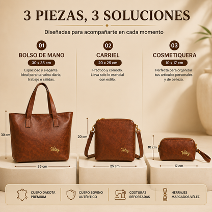 👜Solo Hoy:✨Trío Bolso Premium Vélez 👜 ¡Paga 1 y Lleva 3! + Regalo Especial 🎁