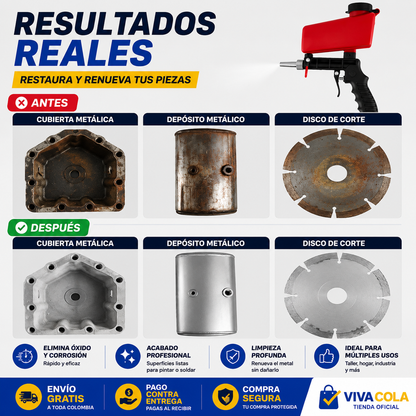 🔥 LIQUIDACIÓN DE STOCK PROMO: PISTOLA CHORRO DE ARENA NEUMÁTICA