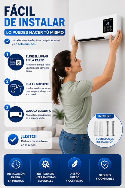 Mini Aire Acondicionado Turbohielo – Aire Frío 2 en 1 SIN NECESIDAD DE HIELO - [ULTRAPOTENTE]