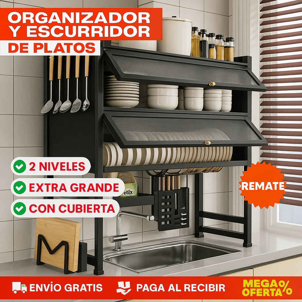 Escurridor y Organizador Doble 8 en 1