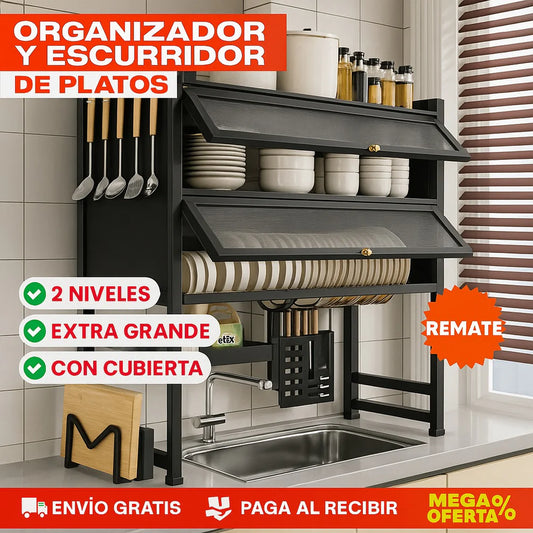 Escurridor y Organizador Doble 8 en 1